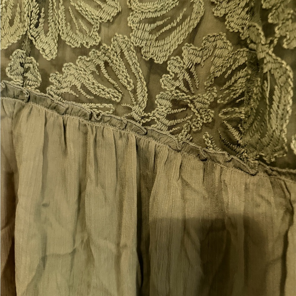 Cato Forest Green Floral Lace Blouse 22/24 - Picture 2 of 6
